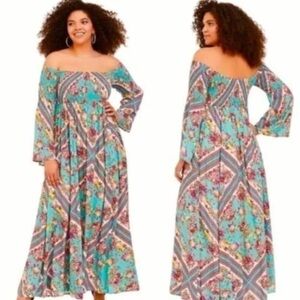 Torrid Scarf Print Challis Maxi Dress 0X
